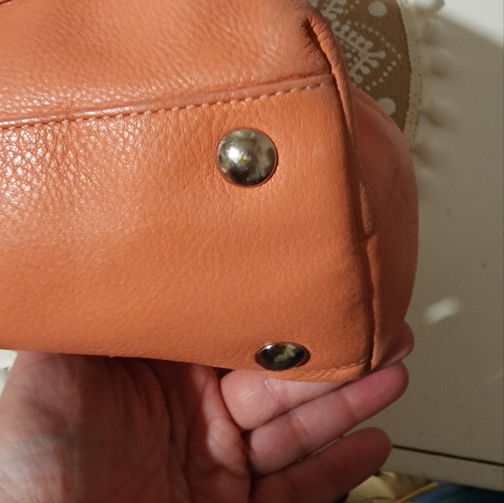 Coach Vintage Penelope Coral Peach Orange Leather Tote Bag - Picture 9 of 16
